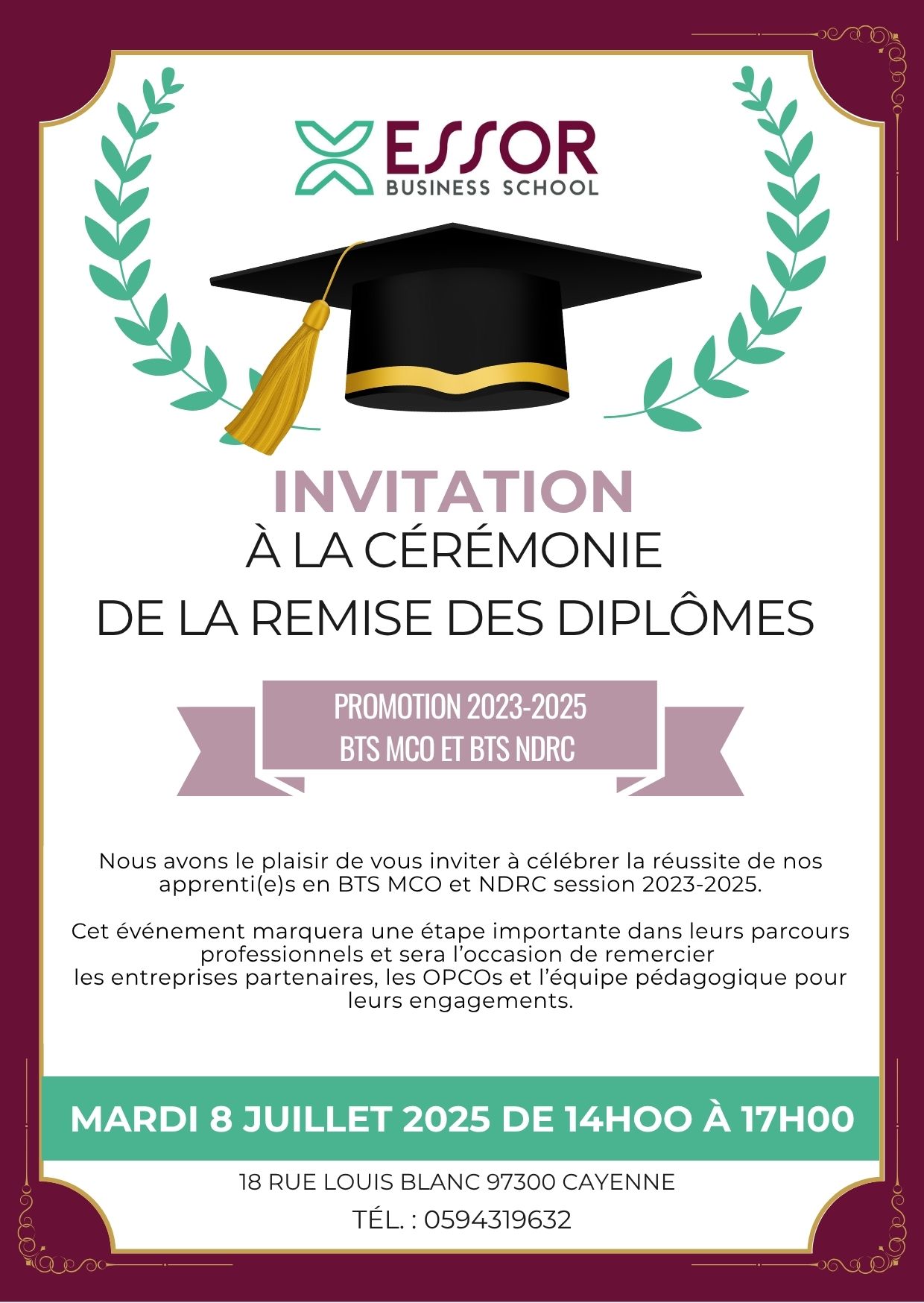Invitation - Remise de diplôme cfa essor